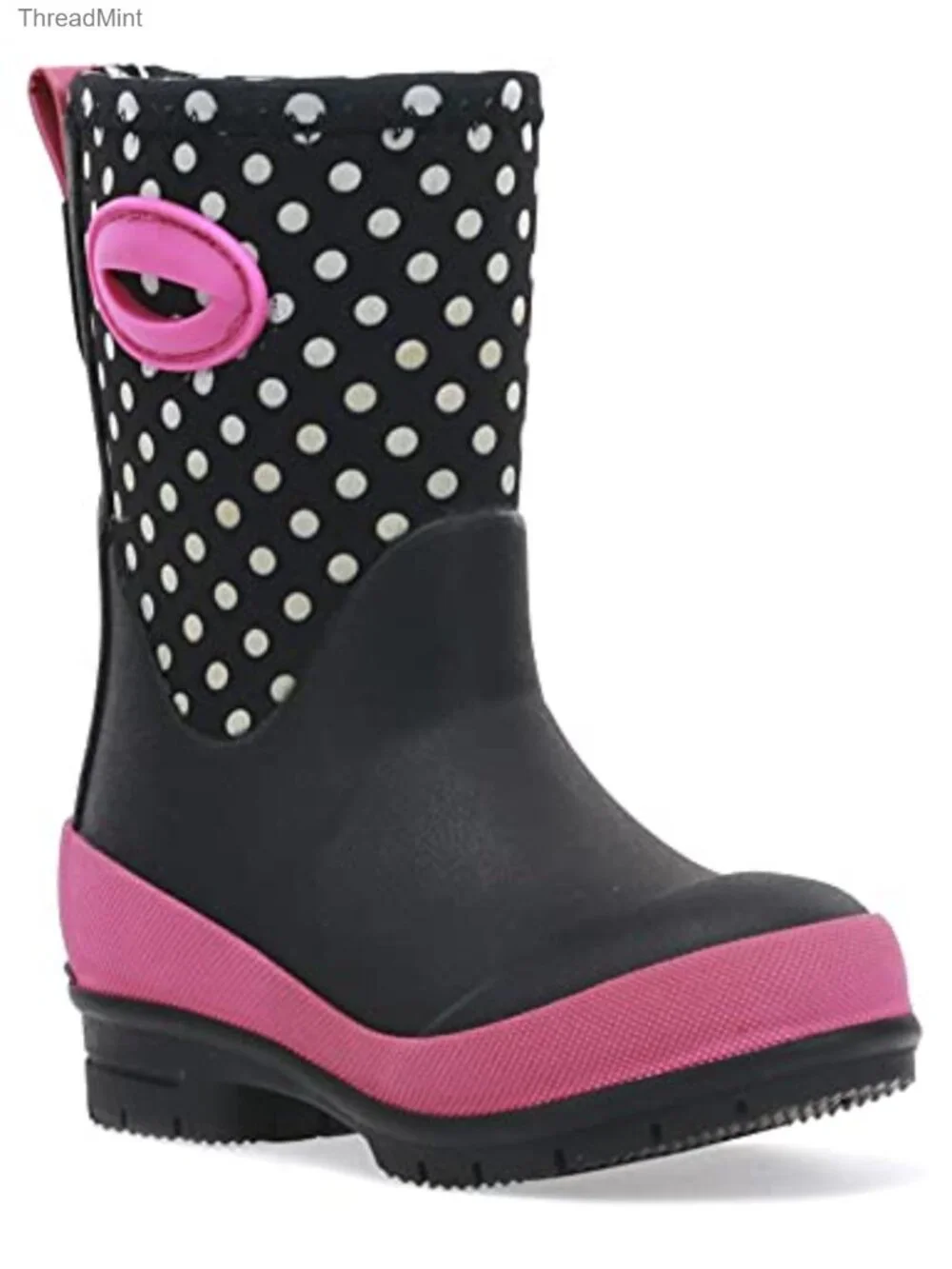 Waterproof Neoprene Snow Boots with Fleece Lining, Pull-On Handles